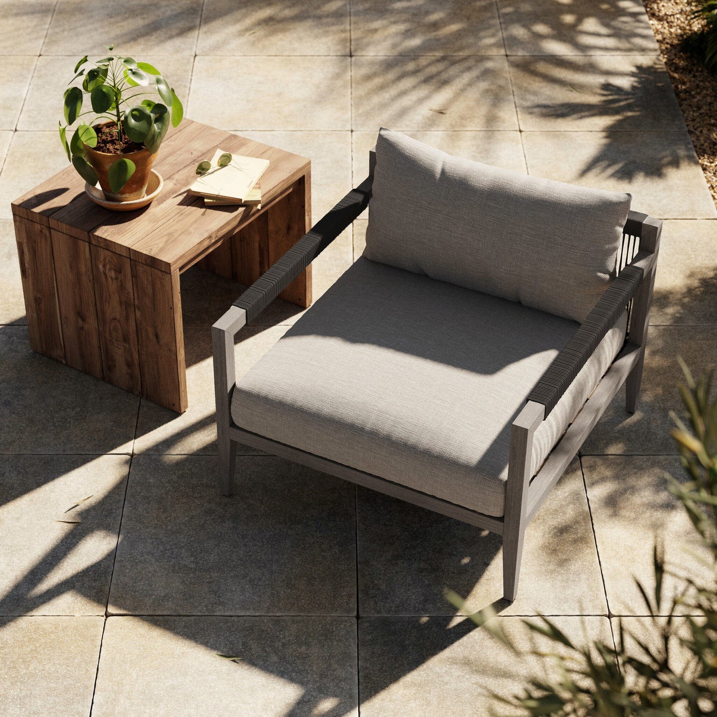 Four Hands JSOL-10001K-561 Sherwood Outdoor Chair, Weathered Grey - Venao Grey