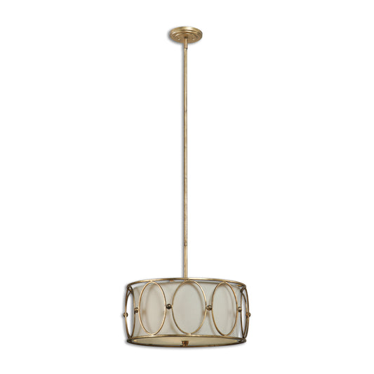 Uttermost 21955 Ovala 3 Light Gold Drum Pendant