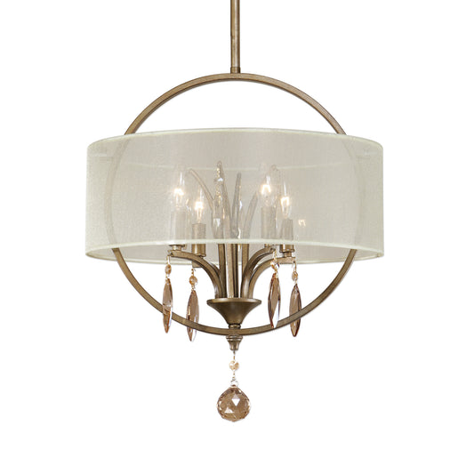 Uttermost 21962 Alenya 4 Light Fabric Drum Pendant