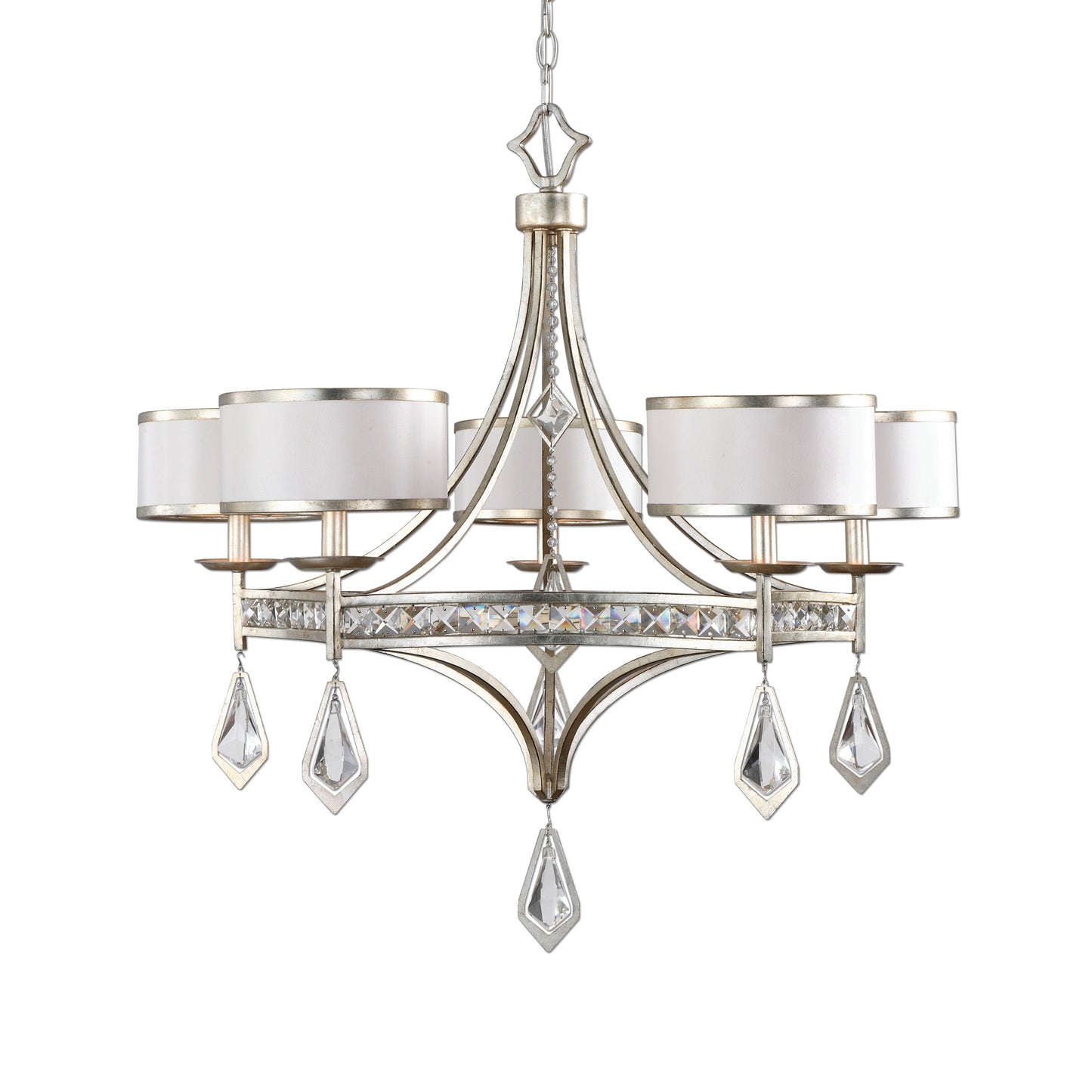 Uttermost 21268 Tamworth 5 Light Silver Champagne Chandelier