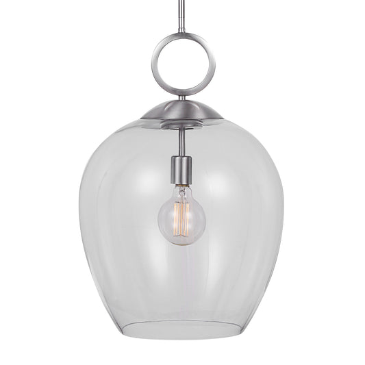 Uttermost 22169 Calix Nickel 1 Light Glass Pendant
