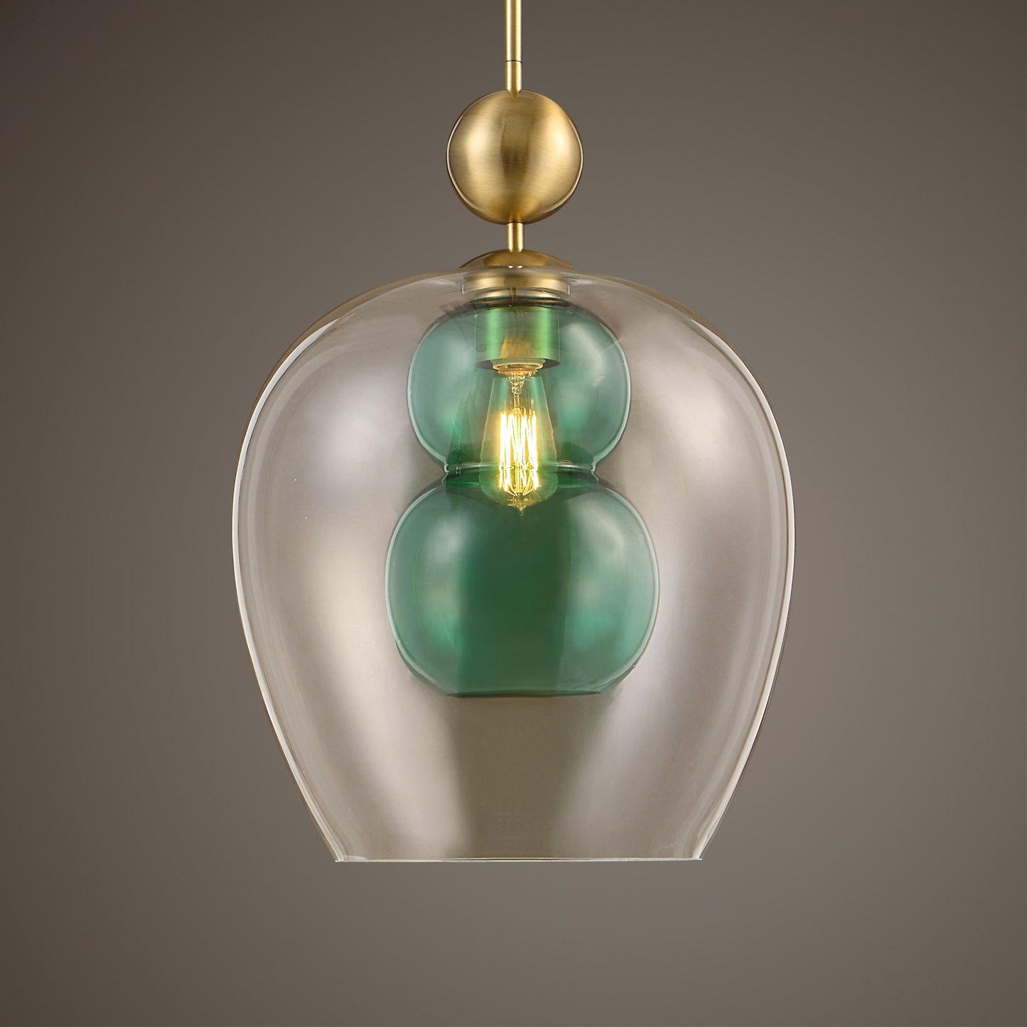 Uttermost 21561 Shamrock Green Glass 1 Light Pendant