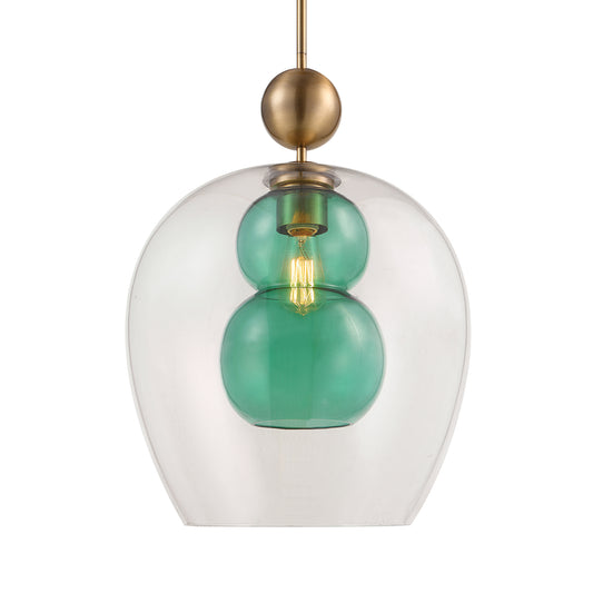 Uttermost 21561 Shamrock Green Glass 1 Light Pendant