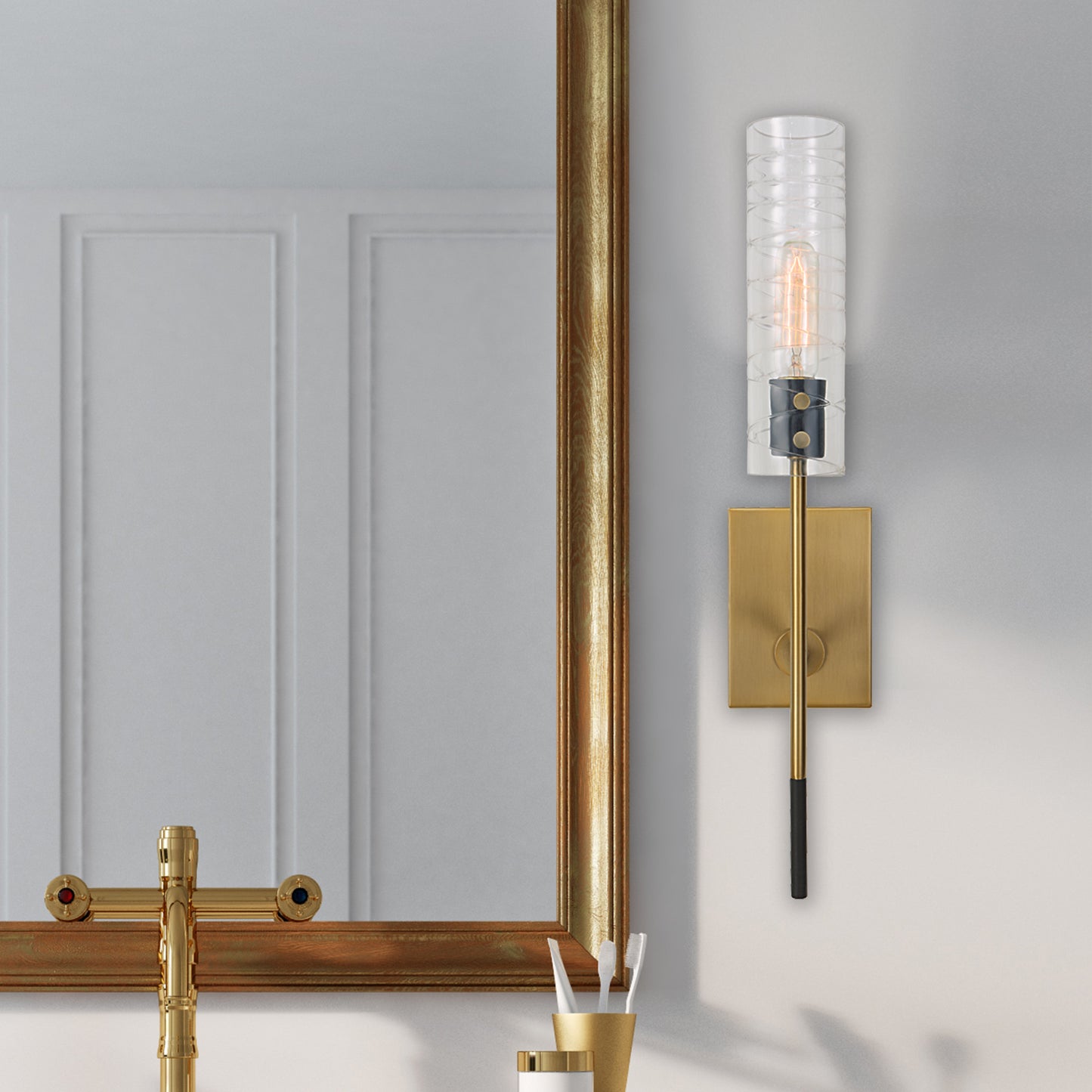 Uttermost 22553 Telesto 1 Light Brass Sconce