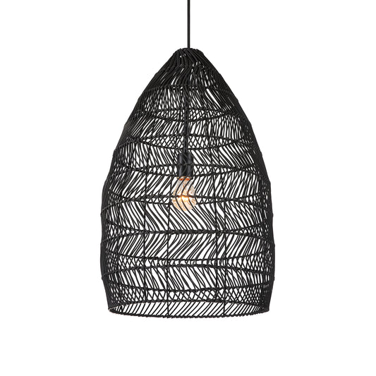 Uttermost 21588 Nandi 1 Light Woven Black Pendant