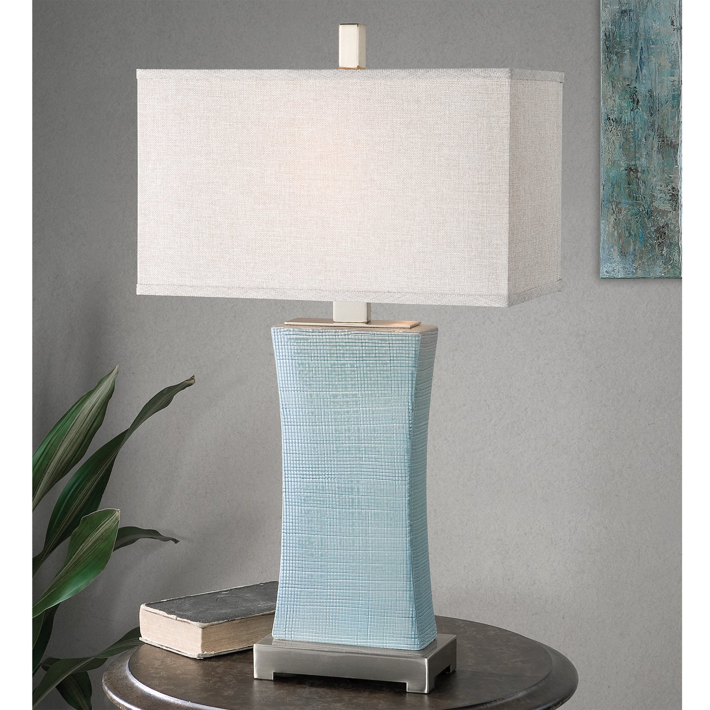 Uttermost 26673-1 Cantarana Blue Gray Table Lamp