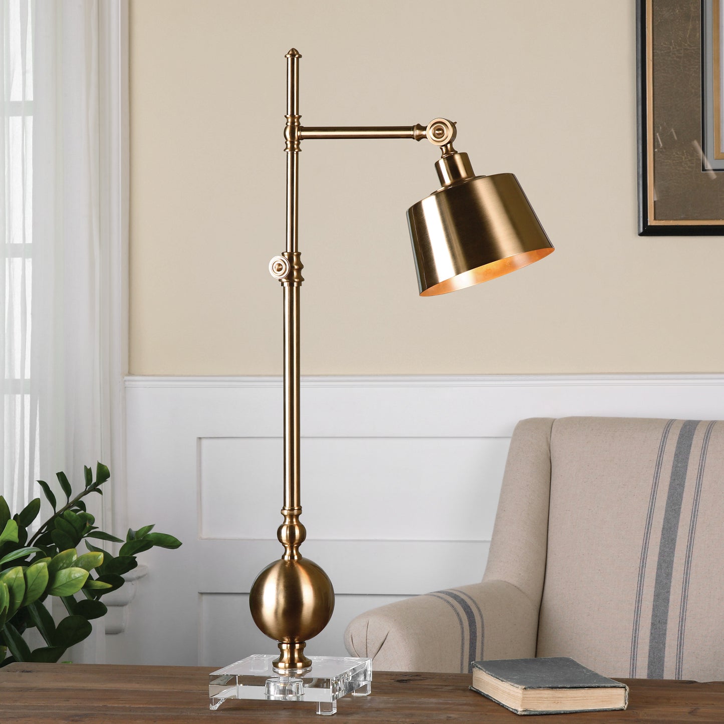 Uttermost 29982-1 Laton Brushed Brass Task Lamp