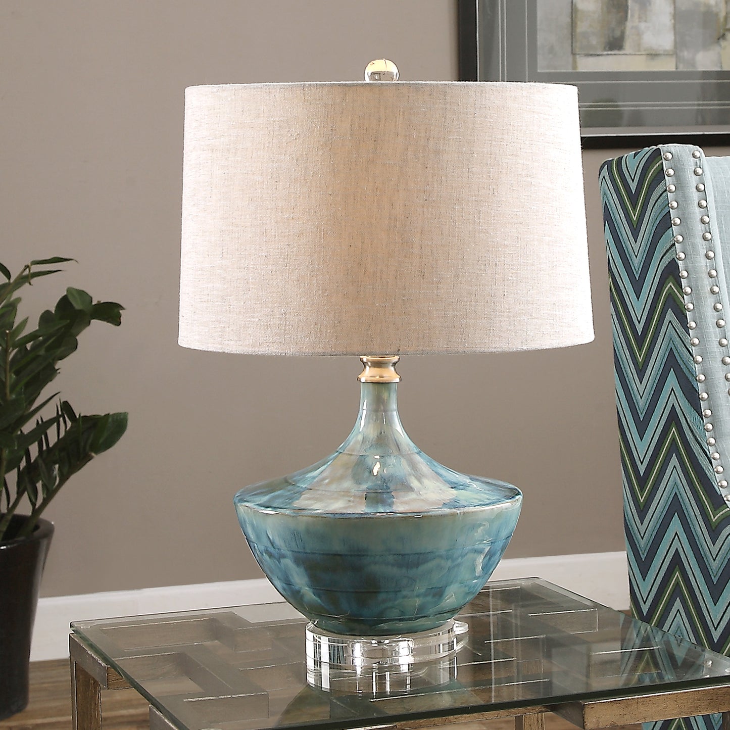 Uttermost 27059-1 Chasida Blue Ceramic Lamp
