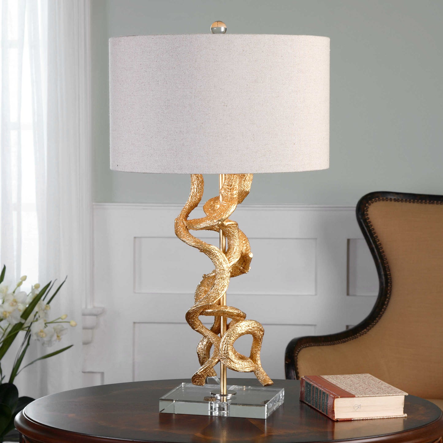 Uttermost 27113-1 Twisted Vines Gold Table Lamp