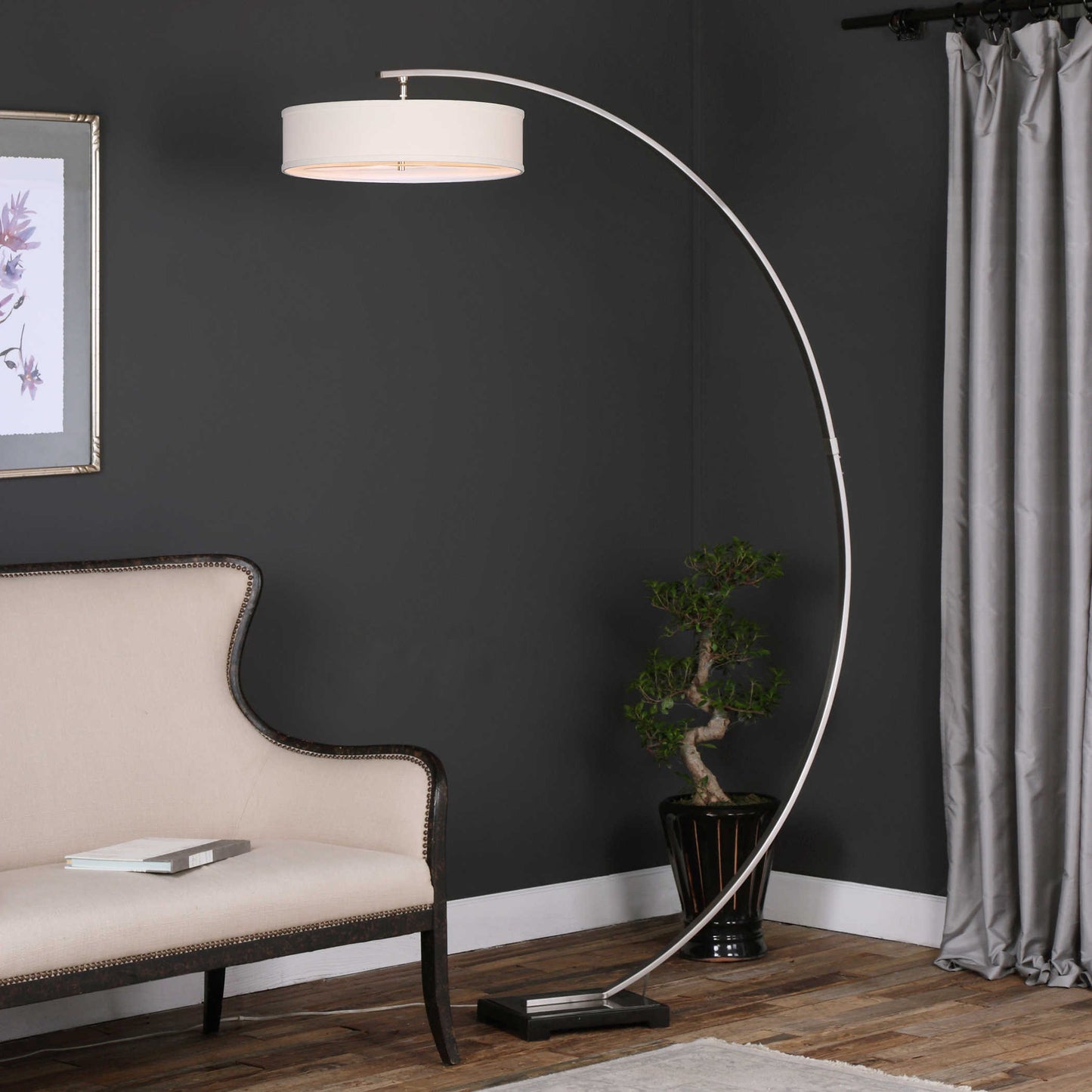 Uttermost 28079-1 Tagus Nickel Arc Floor Lamp