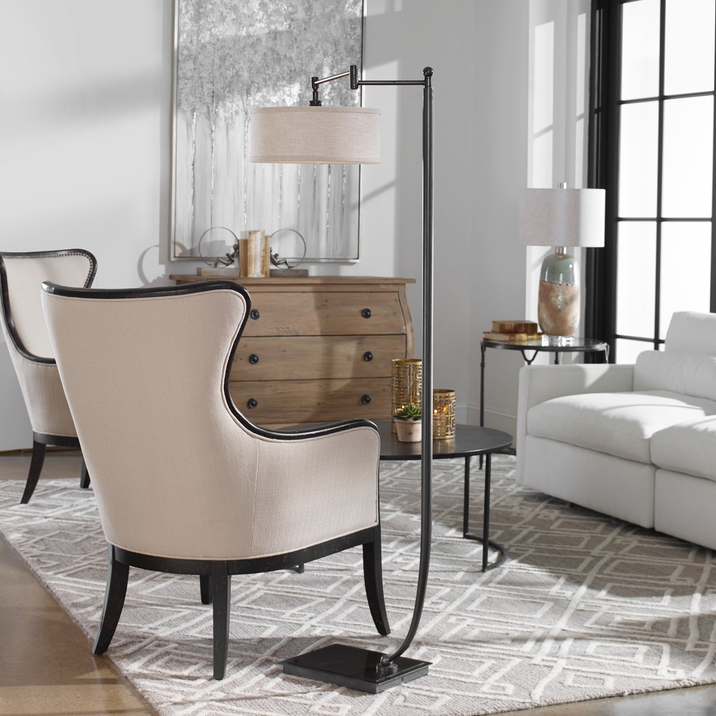 Uttermost 28080-1 Lamine Dark Bronze Floor Lamp