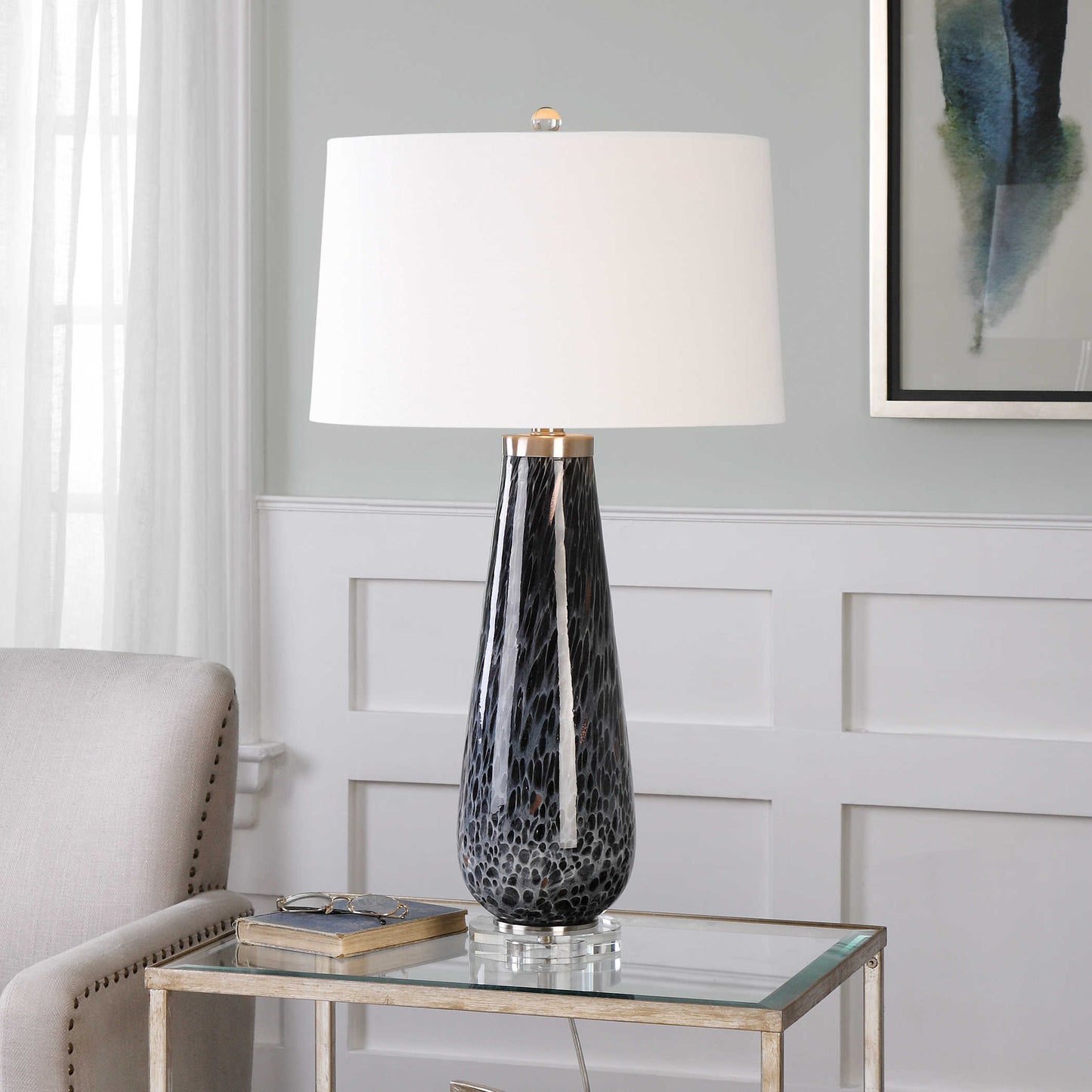 Uttermost 27156 Marchiazza Dark Charcoal Table Lamp