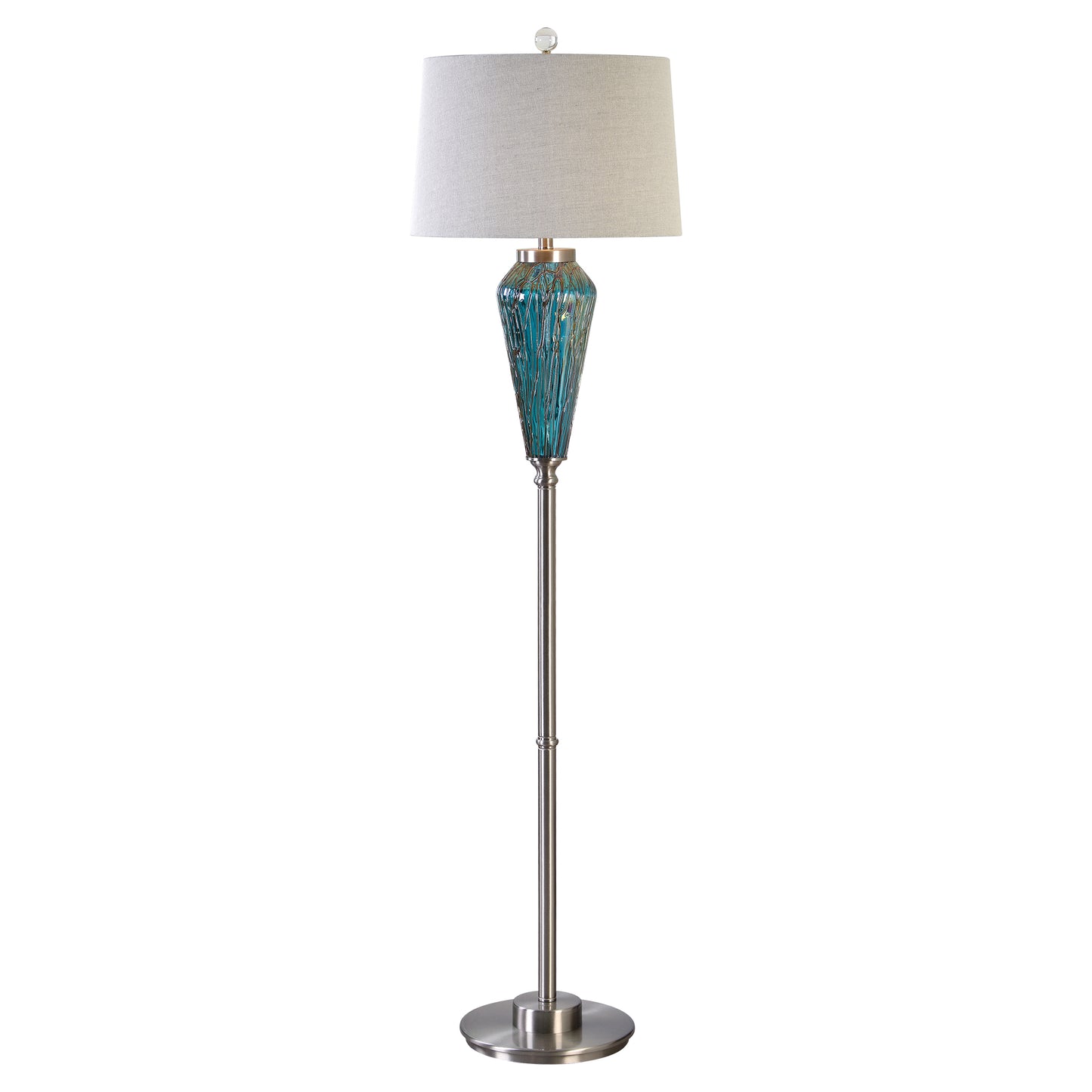 Uttermost 28101 Almanzora Blue Glass Floor Lamp