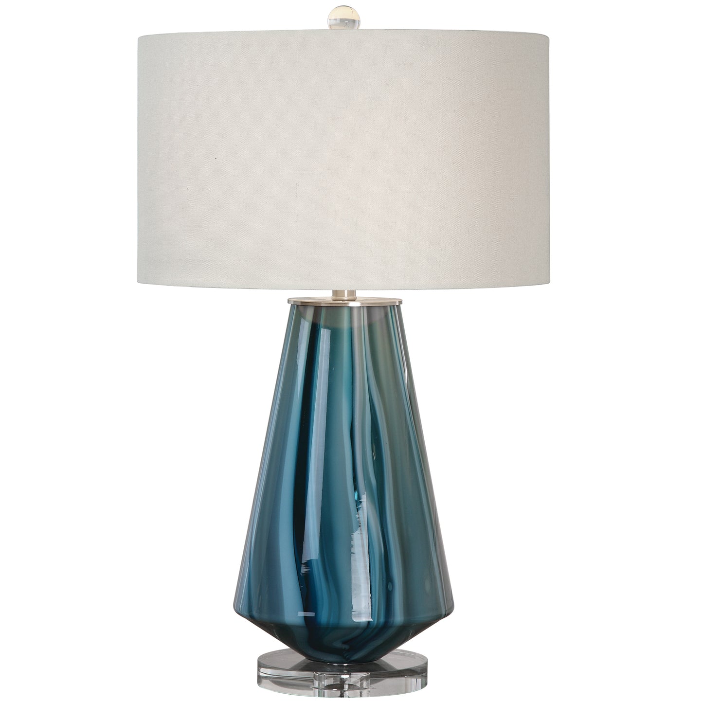 Uttermost 27225-1 Pescara Teal-Gray Glass Lamp