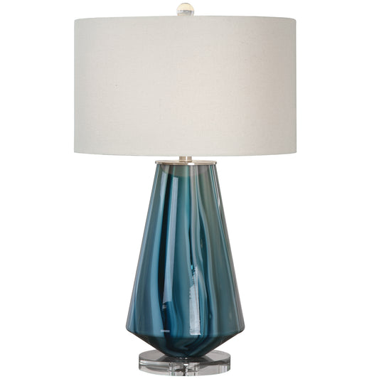 Uttermost 27225-1 Pescara Teal-Gray Glass Lamp