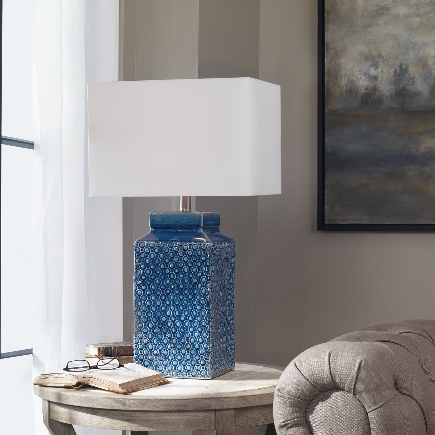 Uttermost 27229-1 Pero Sapphire Blue Lamp