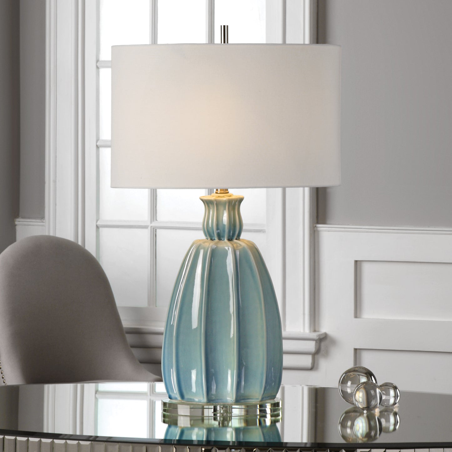Uttermost 27251 Suzanette Sky Blue Ceramic Lamp