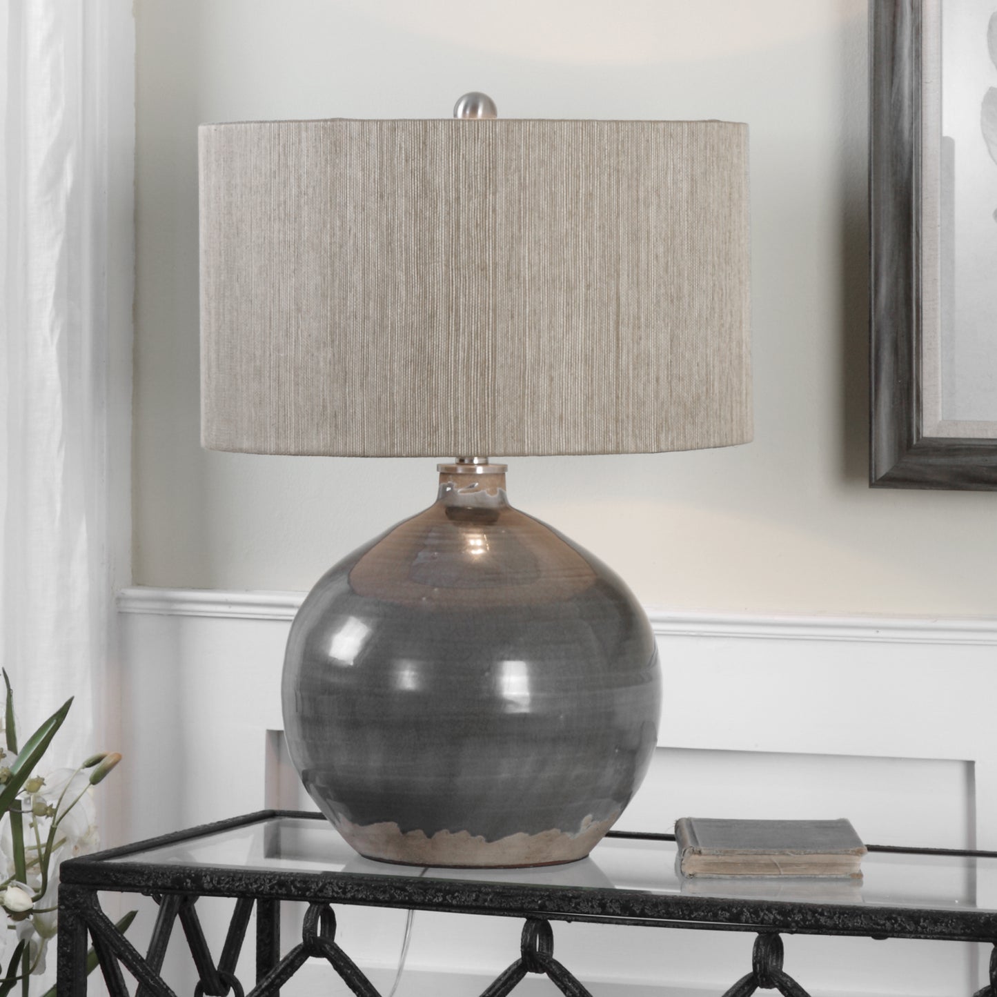 Uttermost 27215-1 Vardenis Gray Ceramic Lamp