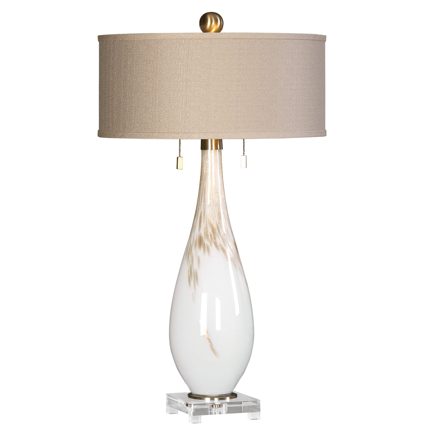 Uttermost 27201 Cardoni White Glass Table Lamp