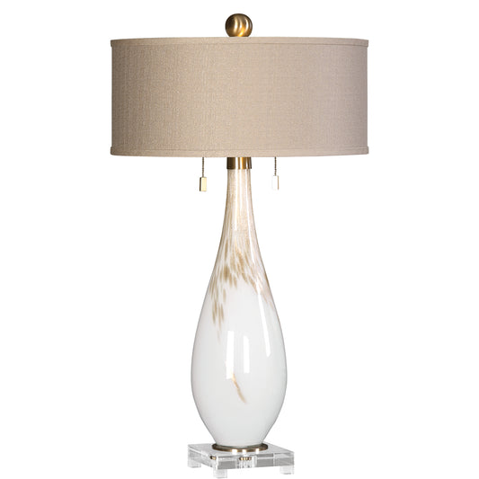 Uttermost 27201 Cardoni White Glass Table Lamp