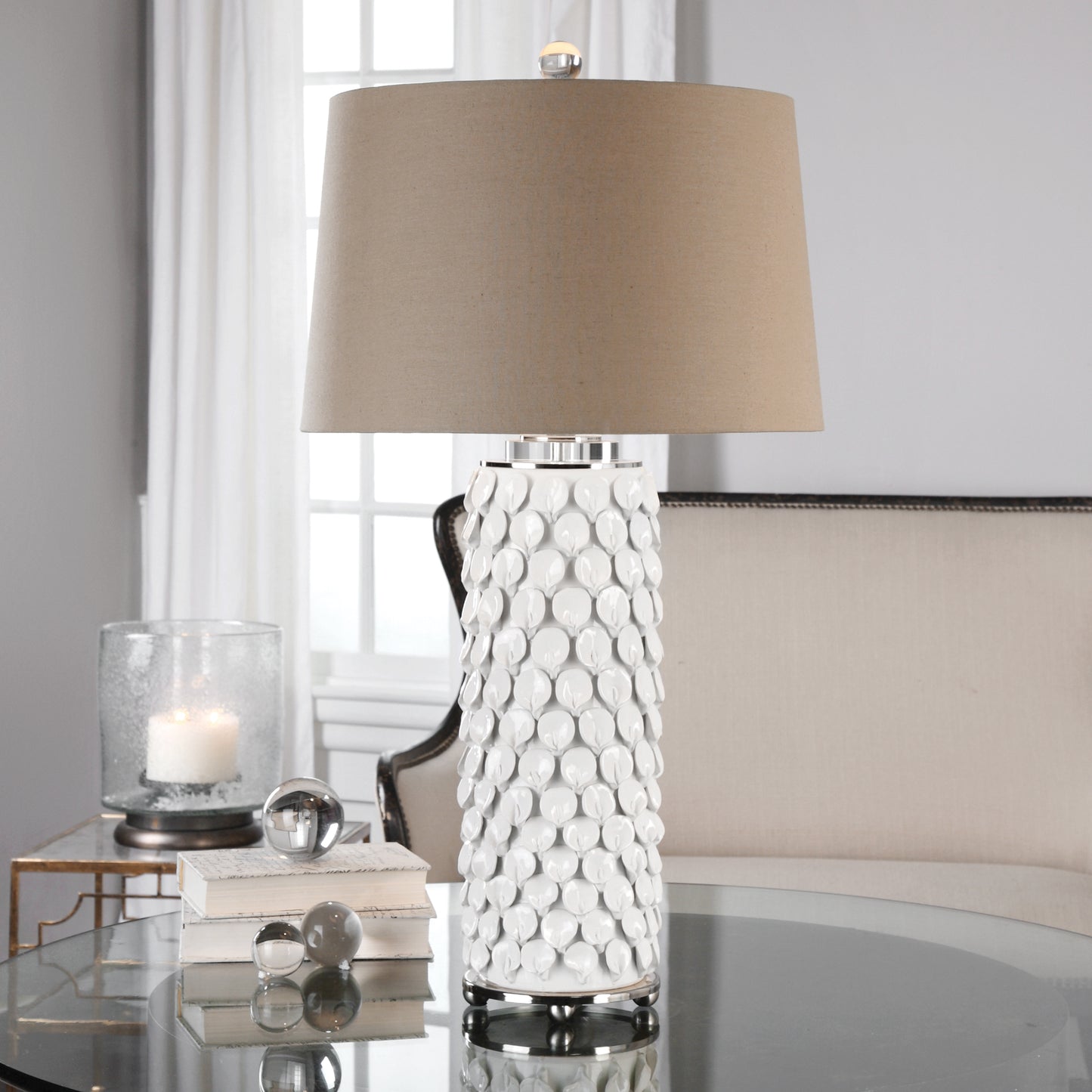 Uttermost 27270 Calla Lillies Gloss White Lamp