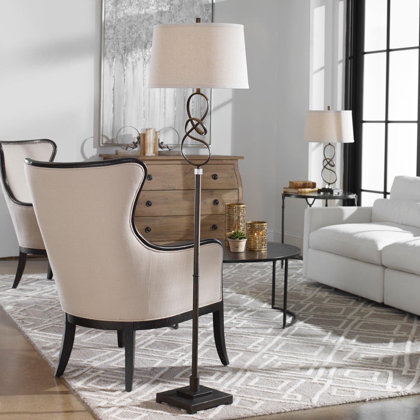 Uttermost 28129-1 Tenley Twisted Bronze Floor Lamp