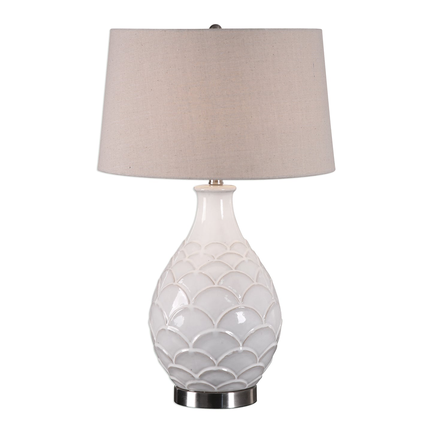 Uttermost 27534-1 Camellia Glossed White Table Lamp