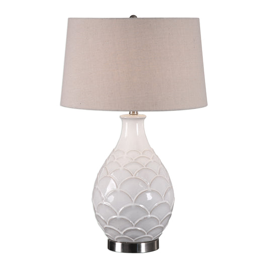 Uttermost 27534-1 Camellia Glossed White Table Lamp