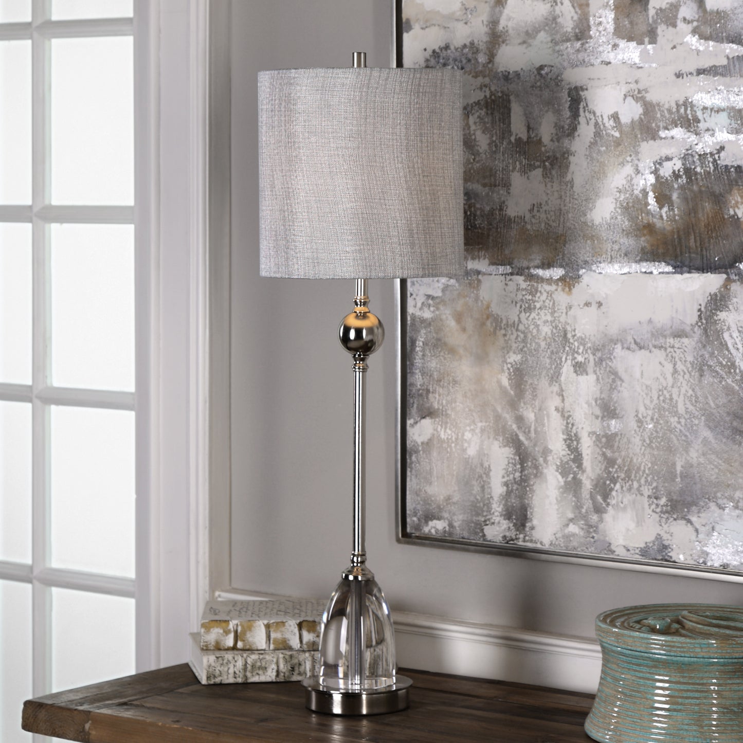 Uttermost 29368-1 Gallo Nickel Buffet Lamp