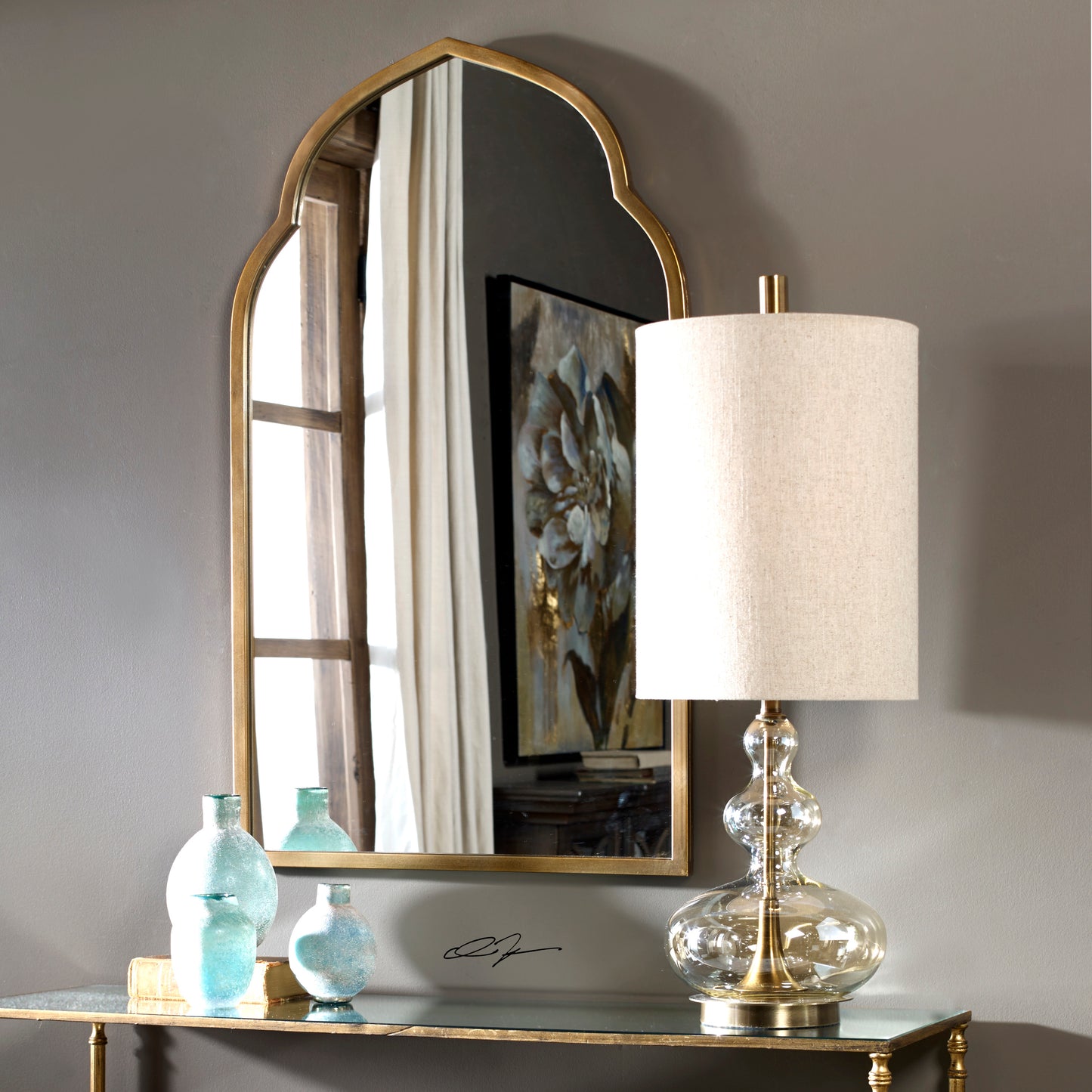 Uttermost 29538-1 Formoso Amber Glass Table Lamp