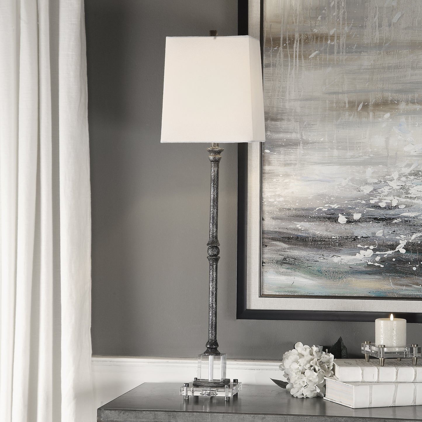 Uttermost 29638-1 Teala Aged Black Buffet Lamp