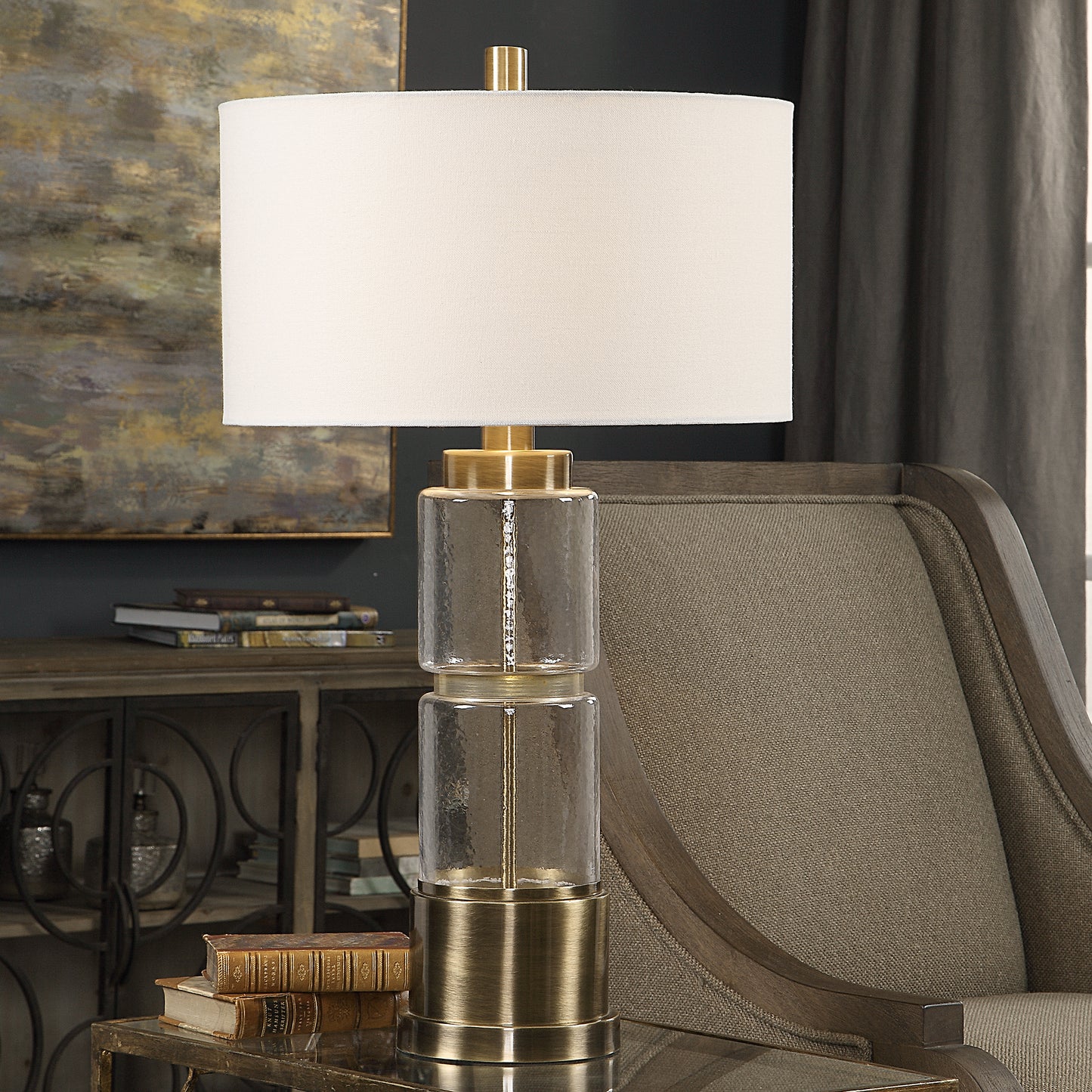 Uttermost 27830-1 Vaiga Glass Column Lamp