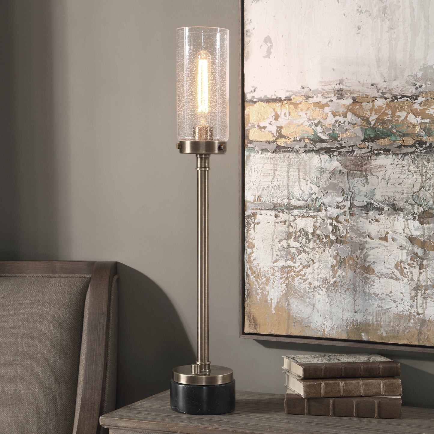 Uttermost 29635-1 Selane Glass Hurricane Lamp