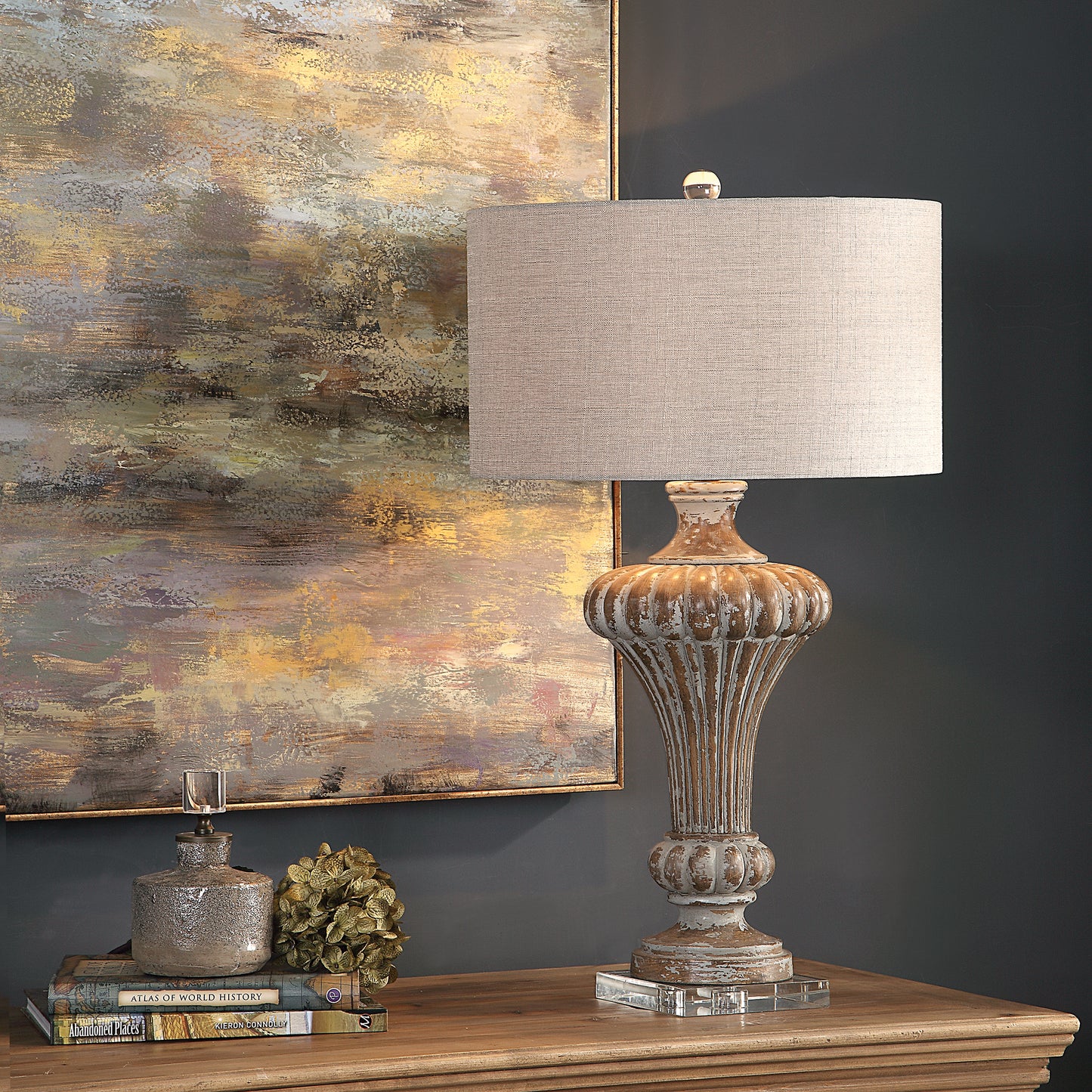 Uttermost 27863 Treneece Aged Pecan Lamp