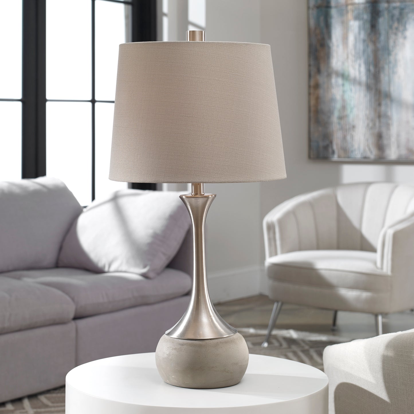 Uttermost 27875-1 Niah Brushed Nickel Lamp