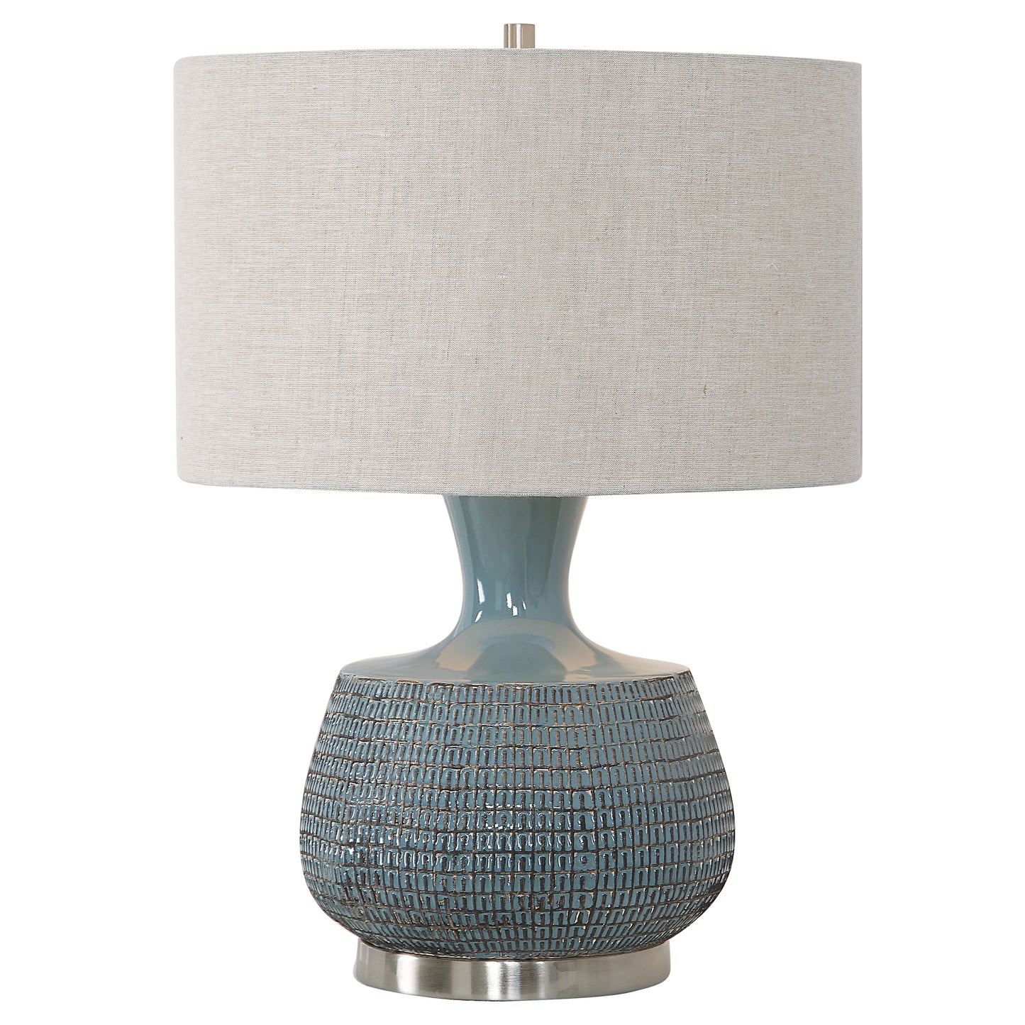 Uttermost 27925-1 Hearst Blue Glaze Table Lamp