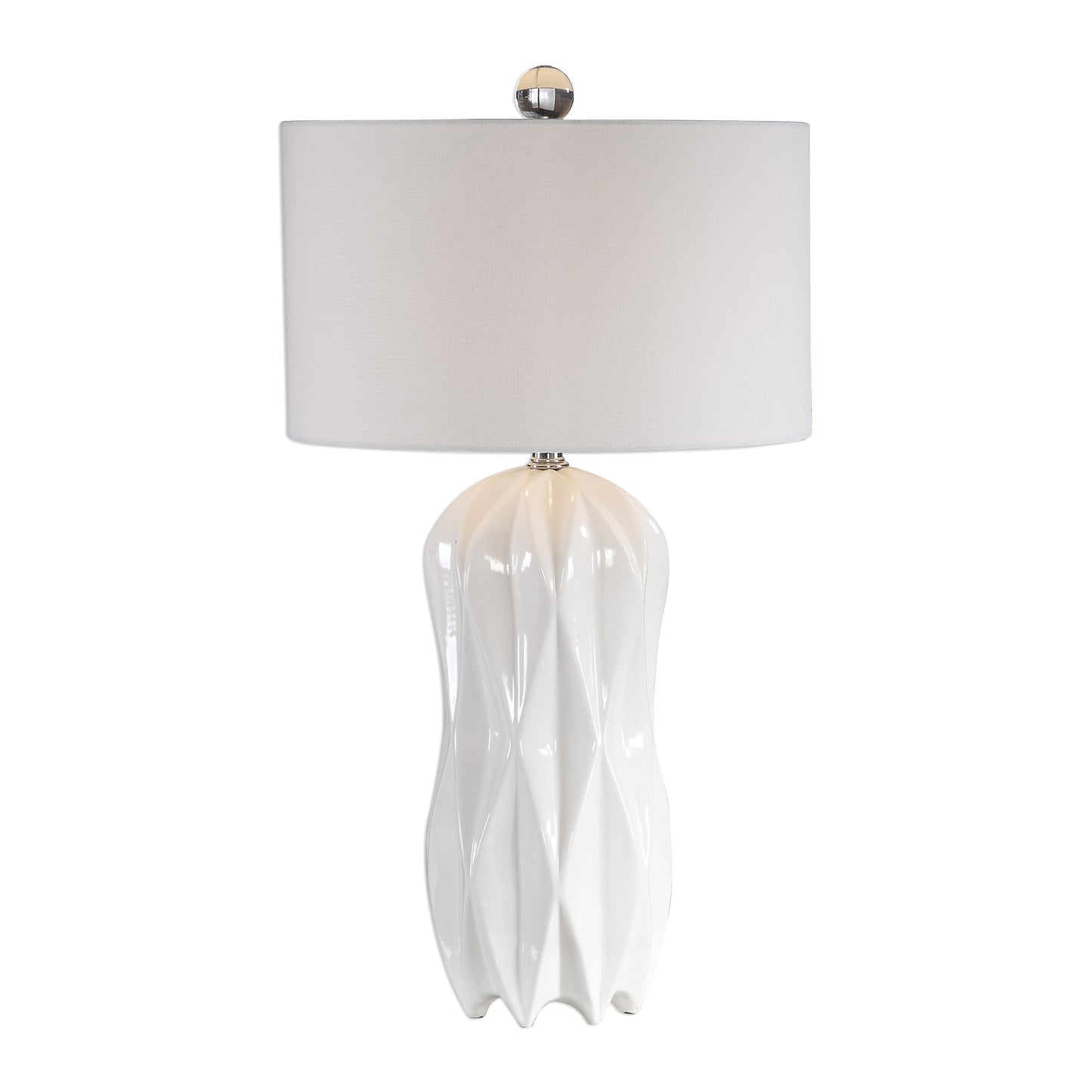 Uttermost 26204 Malena Glossy White Table Lamp