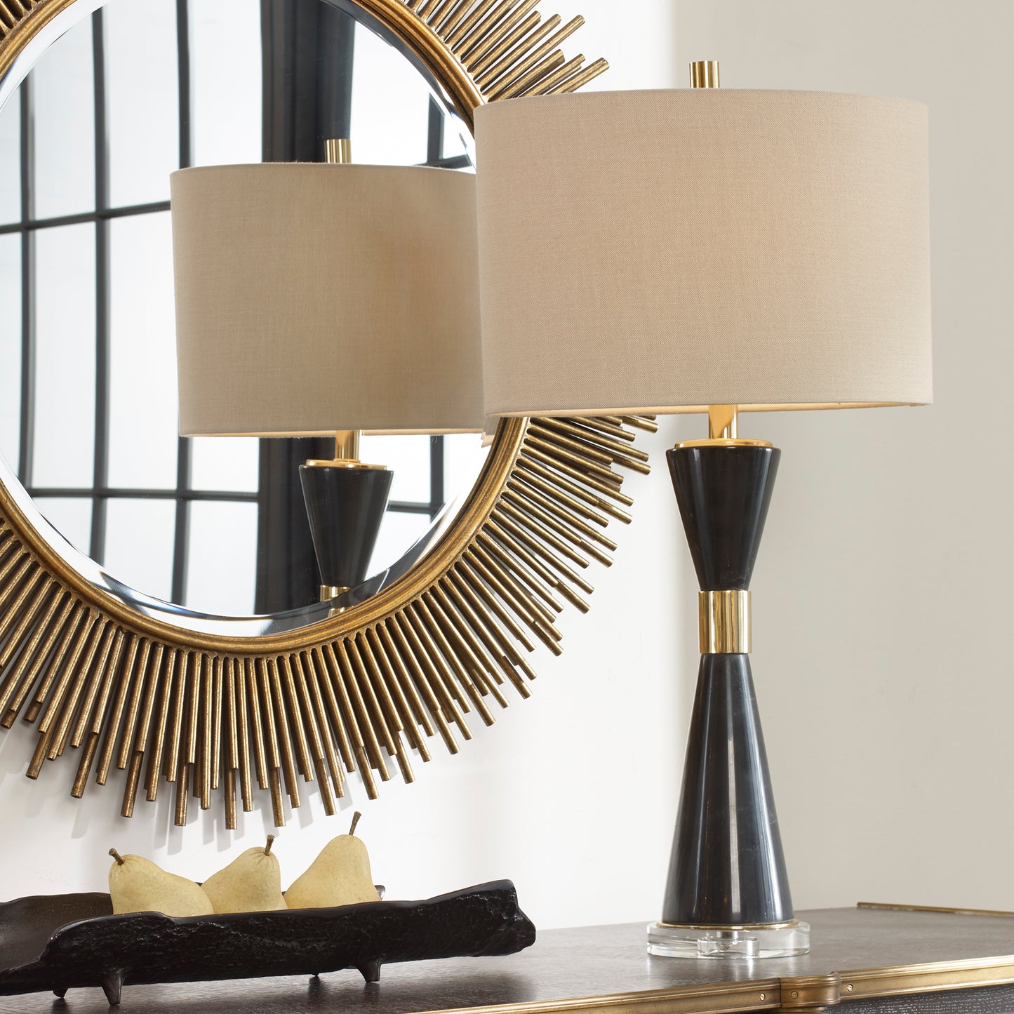 Uttermost 27886 Alastair Black Marble Table Lamp