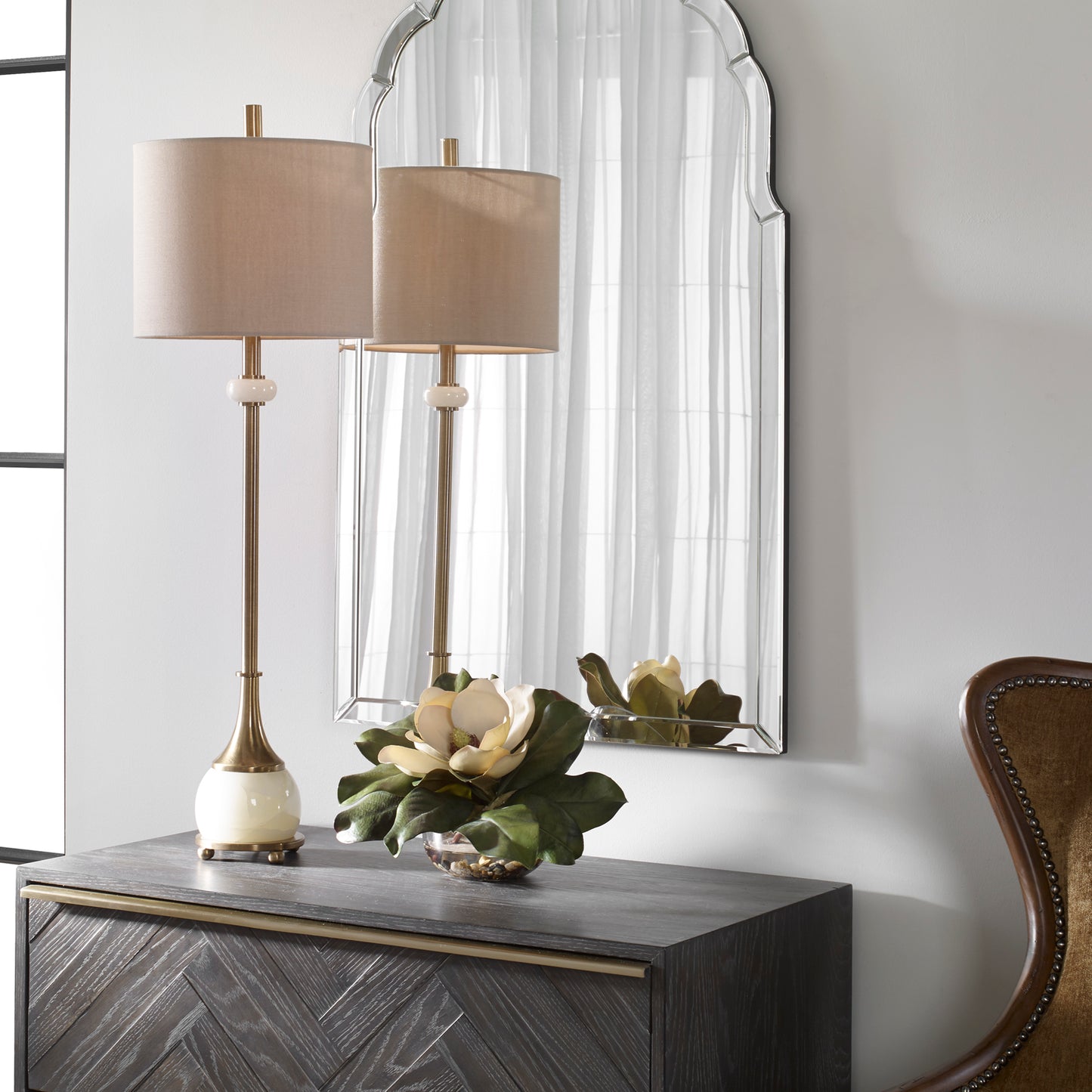 Uttermost 29687-1 Natania Plated Brass Buffet Lamp