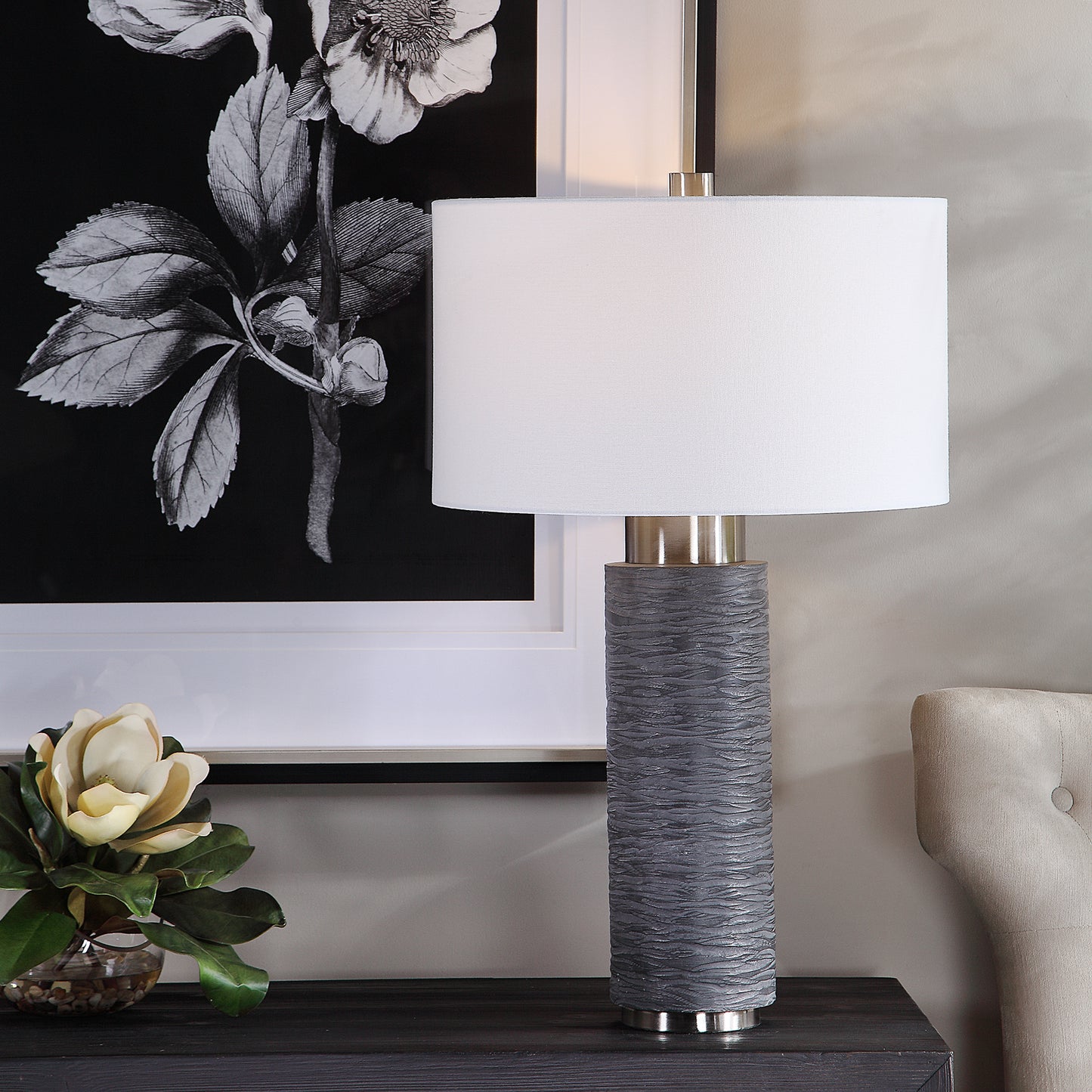 Uttermost 26357 Strathmore Stone Gray Table Lamp