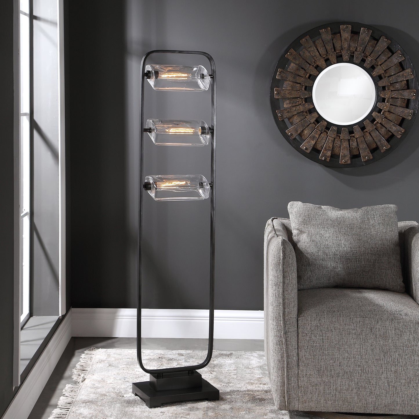 Uttermost 28194-1 Pilato Industrial Floor Lamp