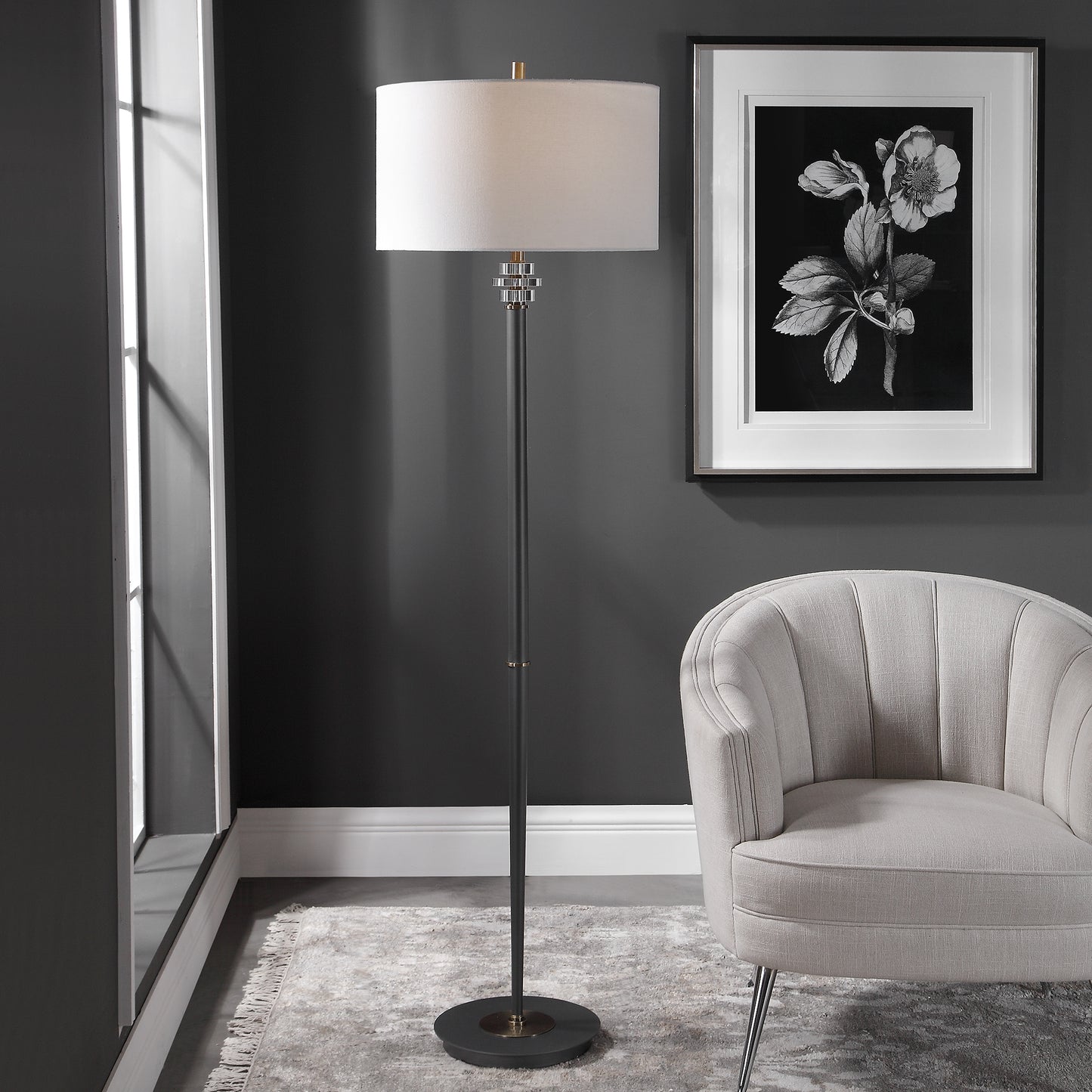 Uttermost 28195-1 Magen Modern Floor Lamp