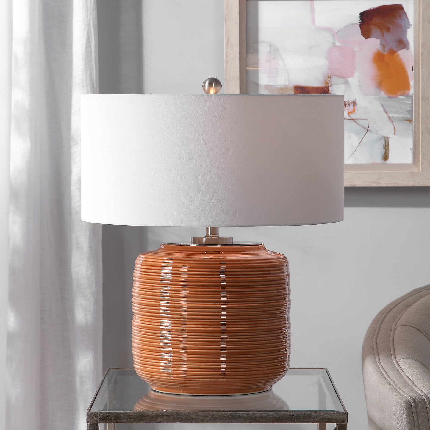 Uttermost 26388-1 Solene Orange Table Lamp