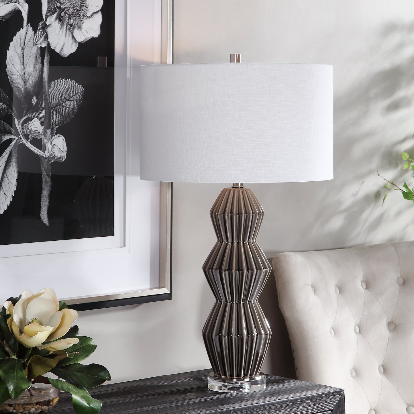 Uttermost 28203-1 Maxime Smokey Gray Table Lamp