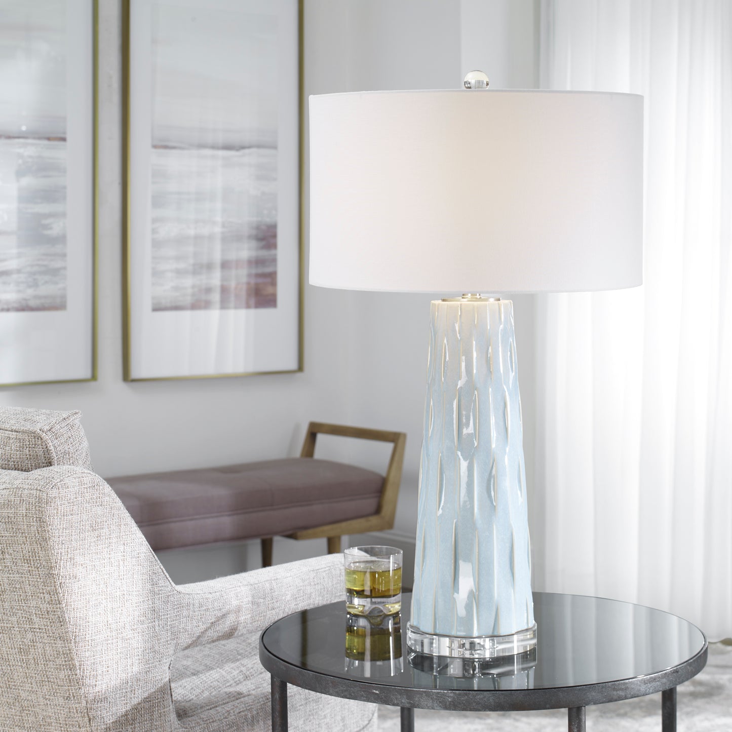 Uttermost 28269 Brienne Light Blue Table Lamp
