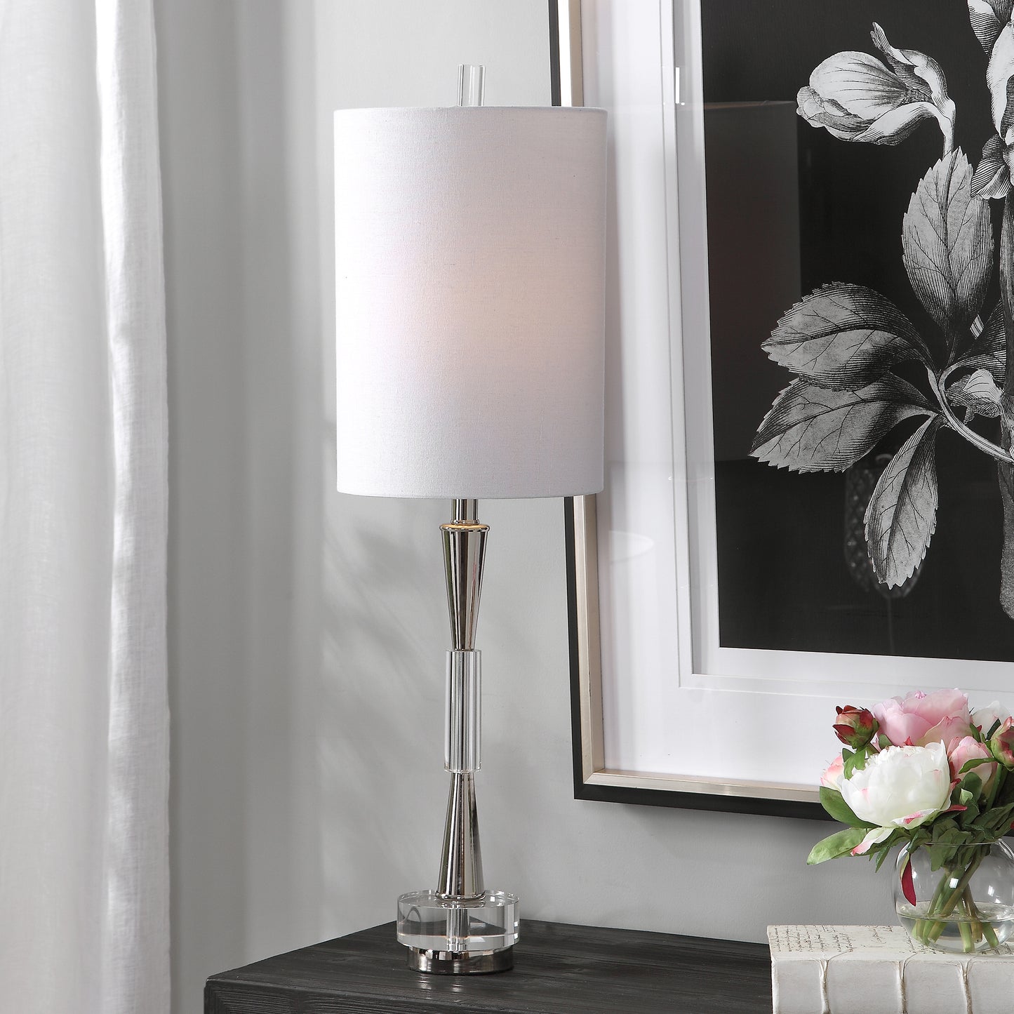 Uttermost 29734-1 Azaria Polished Nickel Buffet Lamp