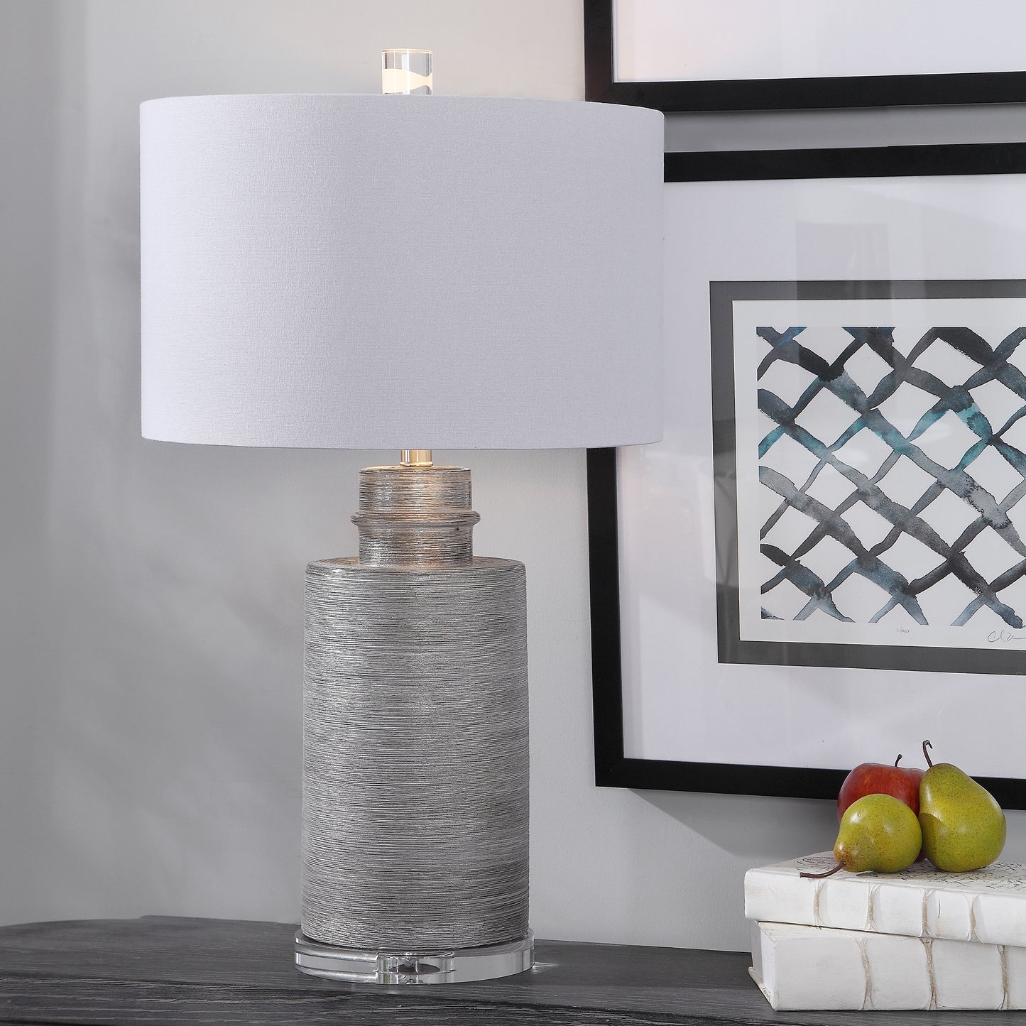 Uttermost 28263-1 Anitra Metallic Silver Table Lamp