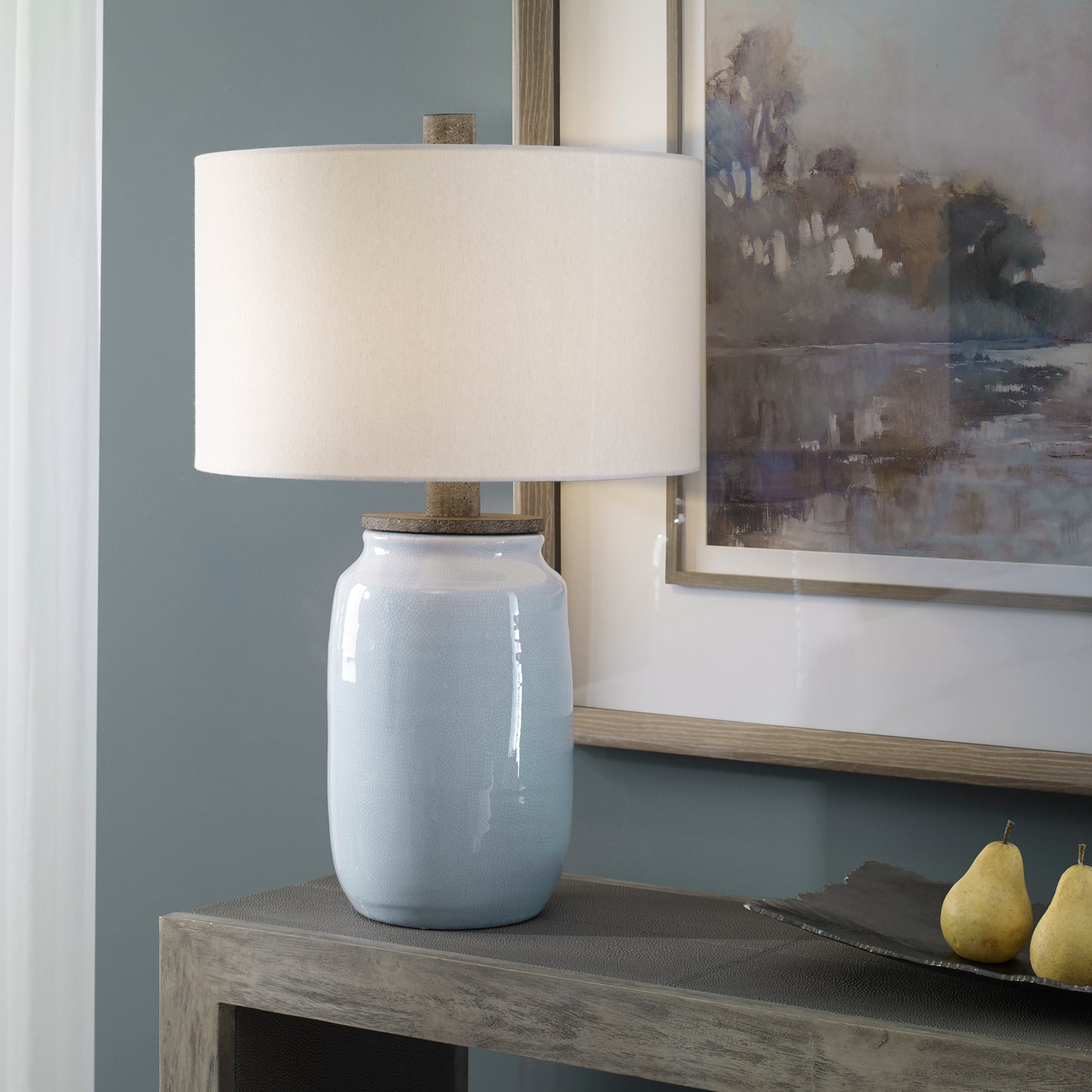 Uttermost 28266-1 Dimitri Light Blue Table Lamp