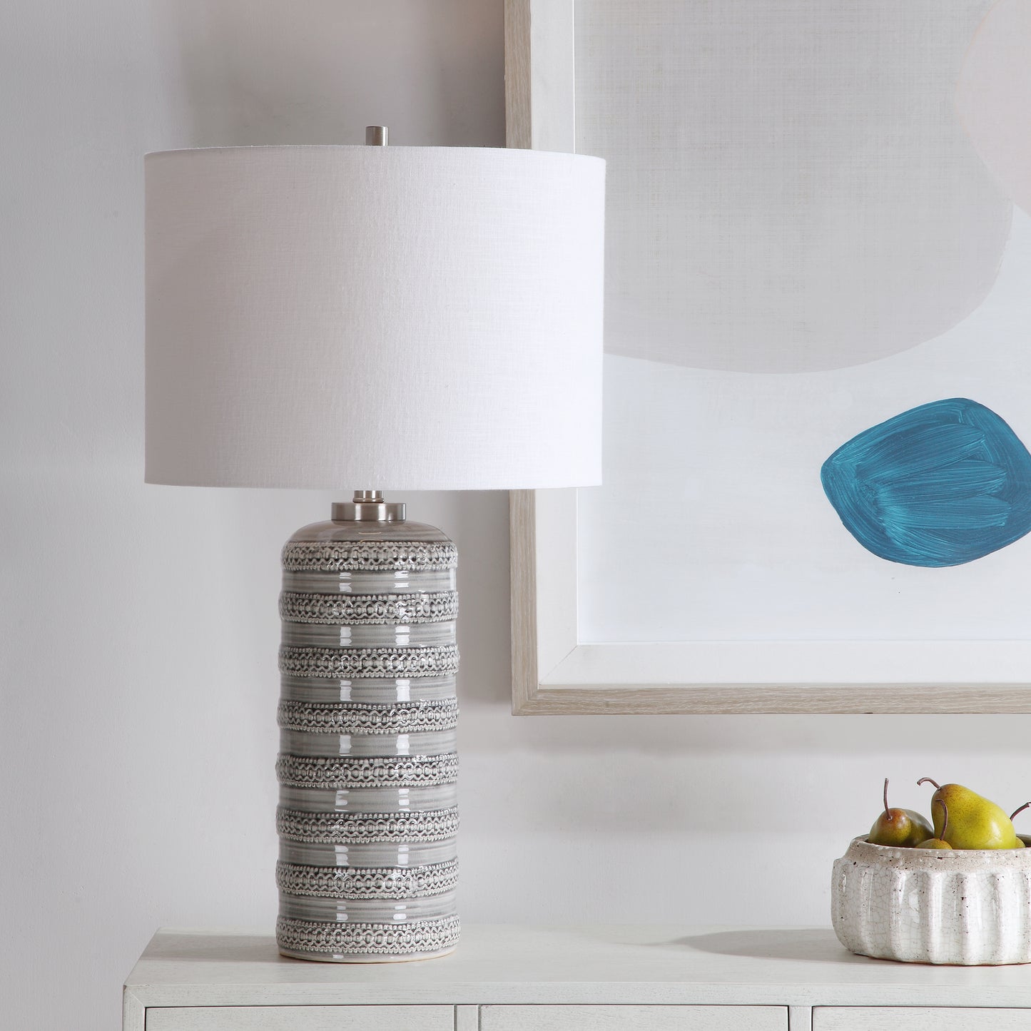 Uttermost 28354-1 Alenon Light Gray Table Lamp