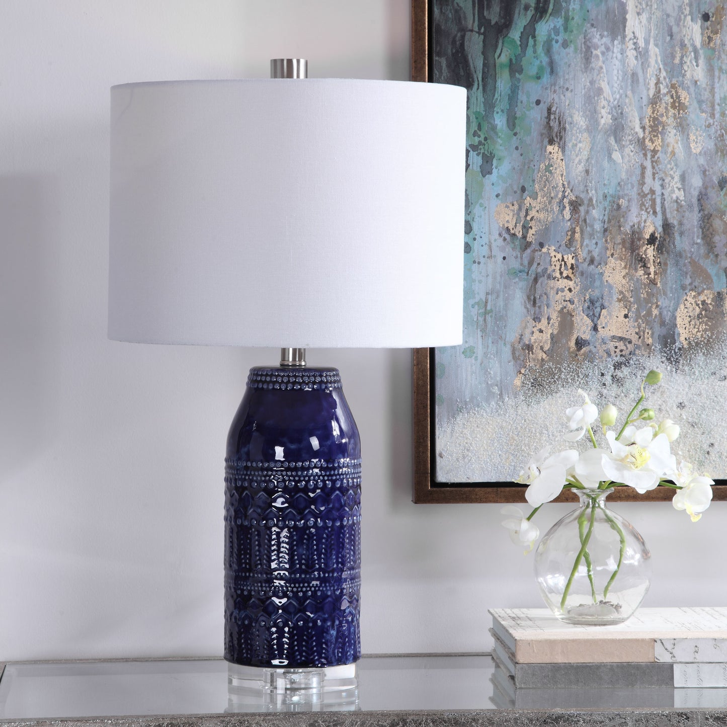 Uttermost 28336-1 Reverie Blue Table Lamp